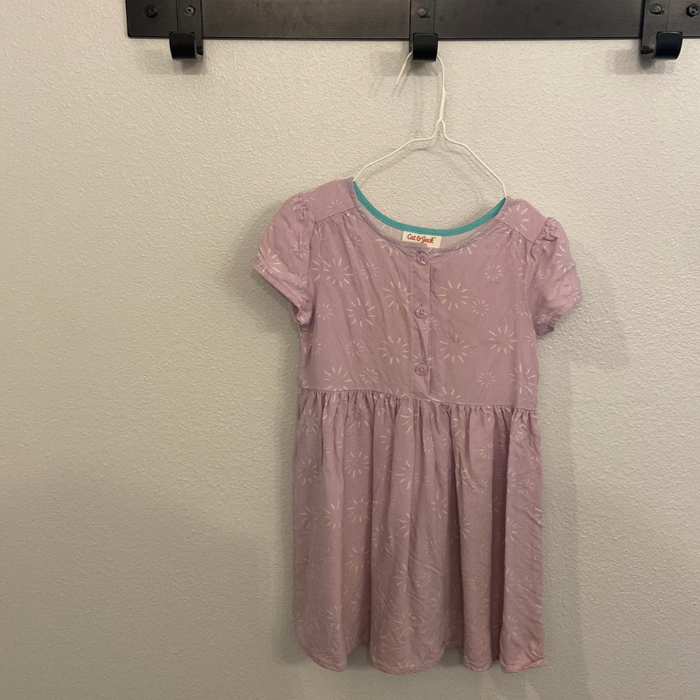 Purple short sleeve casual dress